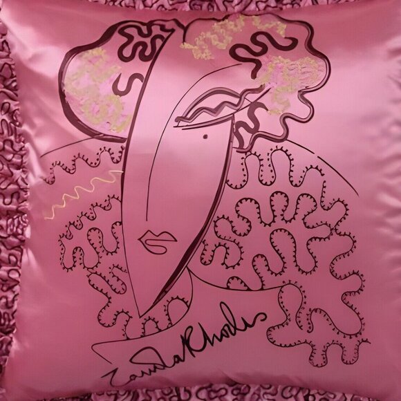 NWOT! Zandra Rhodes x Ikea Pink Ruffle Pillow Sham 20x20" - Picture 4 of 5